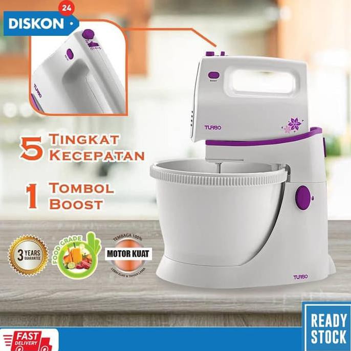 Stand Mixer Pengaduk Adonan Kue Roti - Turbo Ehm 9090 - Ungu - Promo 