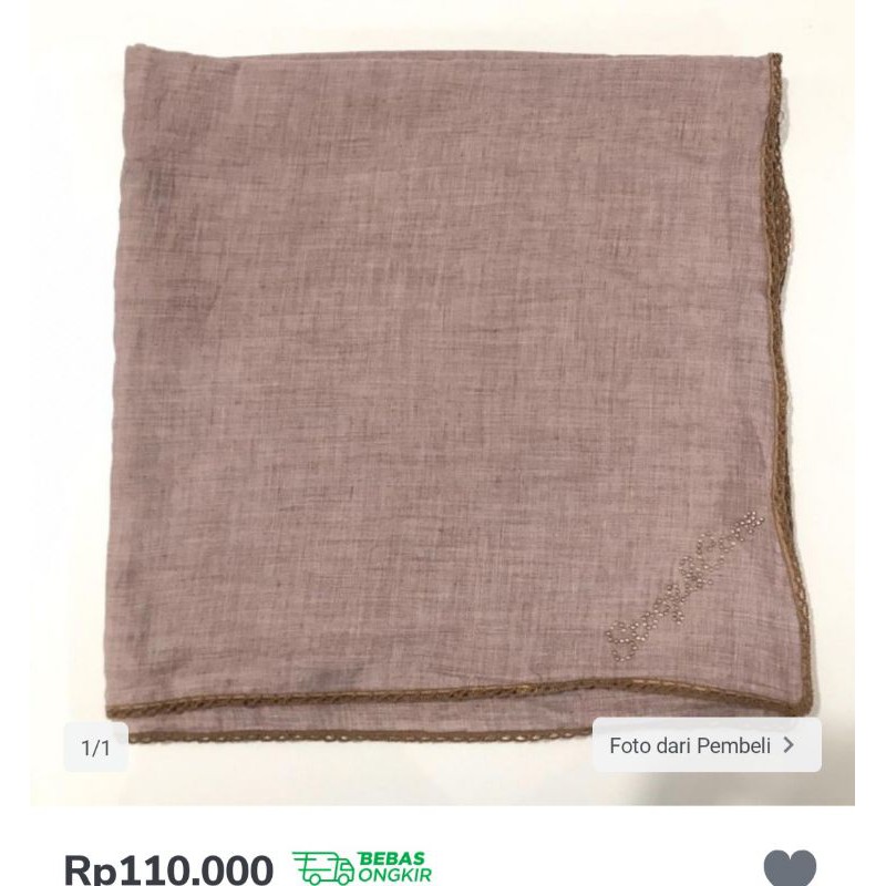 Hijab polos crocet scoop and cone ori monel 115 x 115