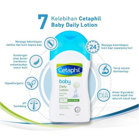 Cetaphil Baby Daily Lotion With Shea Butter 400ml Face and Body Pelembab &amp; Perawatan Kulit Bayi