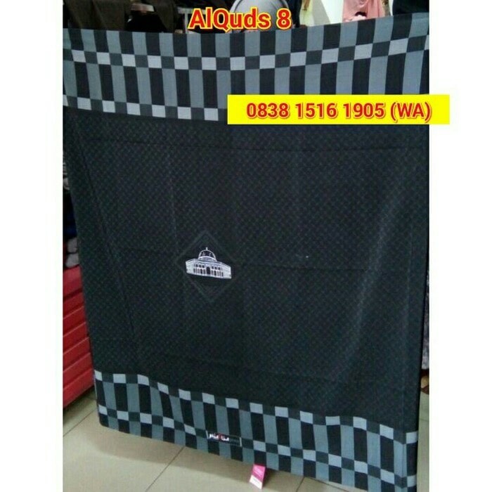 Sarung Rabbani Motif Palestina, Kain Dewasa Hitam / Putih Polos Murah
