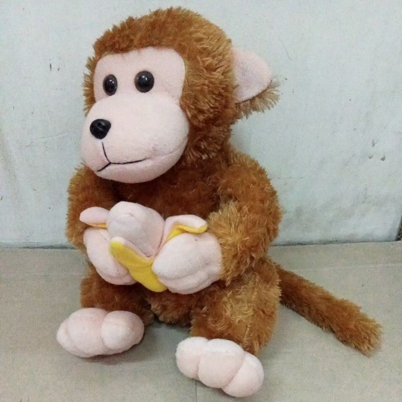 Boneka Monyet Bawa Pisang Bahan Dakron Asli EmPuk dan Lembut UK 40 cm