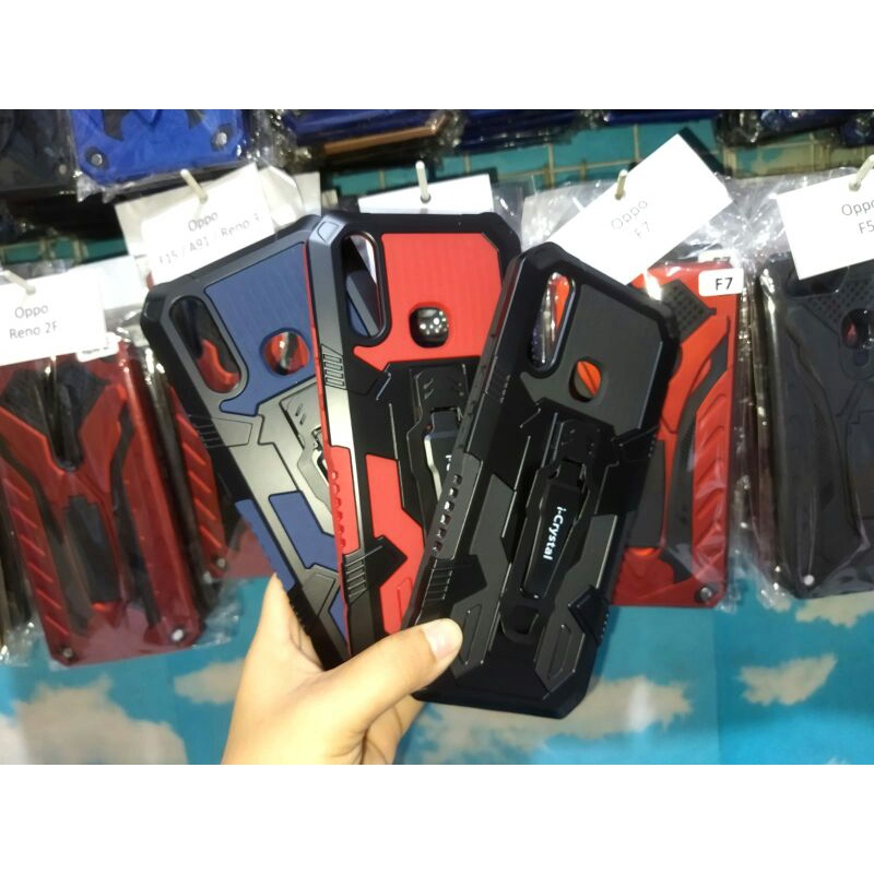 Vivo Y12/Y15/Y17 I-Crystal Robot Silikon Ring Standing Cover Casing HP Hardcase