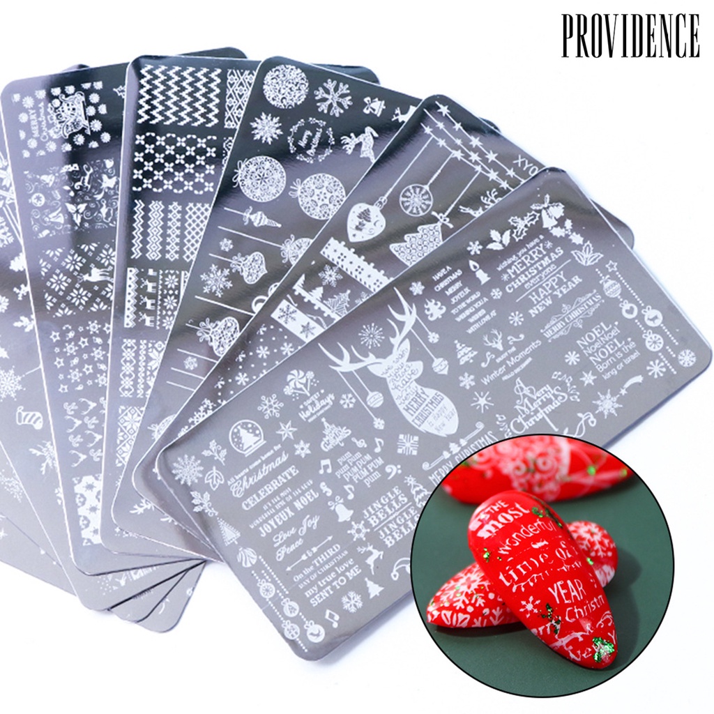 Providence Cetakan Kuku Motif Snowflake Bahan Stainless Steel Untuk Manicure / Nail Art