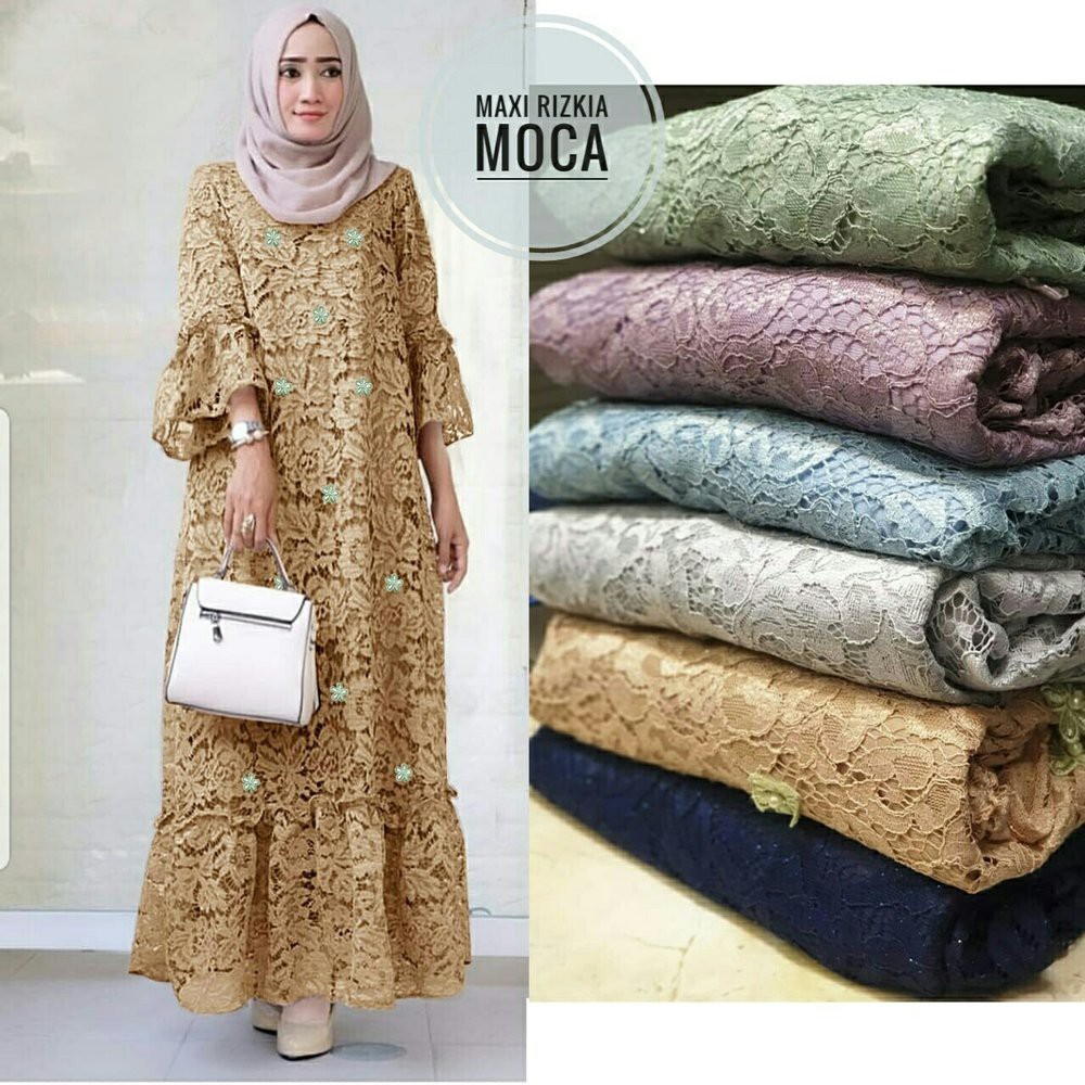 MAXI TREND GAMIS MURAH SYARI KHIMAR BAJU MUSLIM WANITA FASHION WANITA rizkia