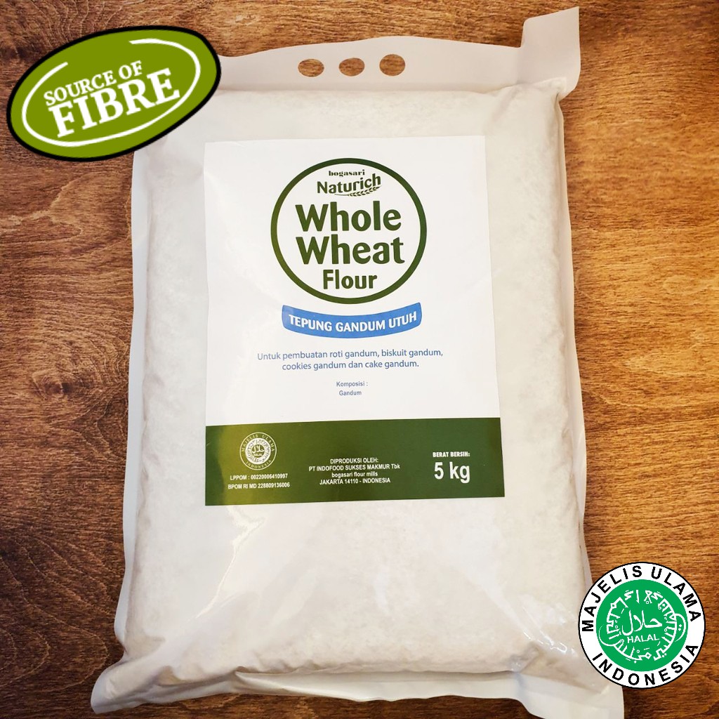 

TEPUNG GANDUM UTUH BOGASARI NATURICH 5kg / UNTUK ROTI COOKIES GANDUM