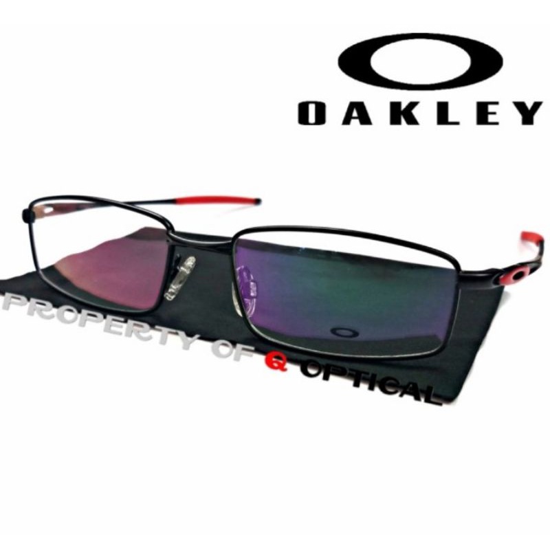 Frame Kacamata Pria Sporty Oakley Spoke 0.5 (OX3146-S52) Titanium Black Red