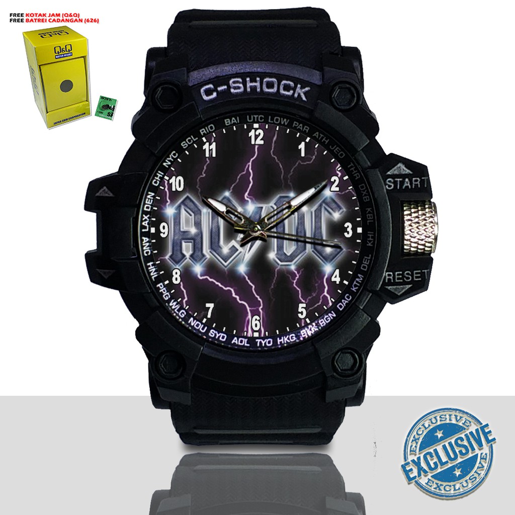 (EXCLUSIVE ) JAM TANGAN ACDC WATER RESIST FREE BOX DAN BATREI - NO.17