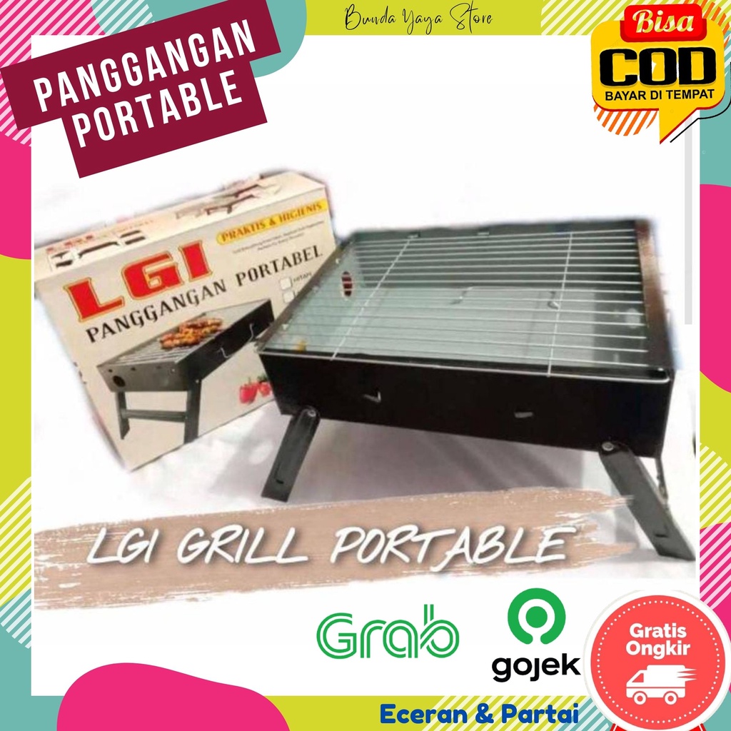 Panggangan Portable Lipat LGI Grill  Praktis  Mudah Dibersihkan I Manggang Bakar Sate Ikan Ayam Aman