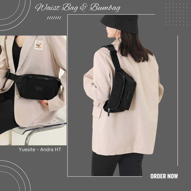 TAS PINGGANG WANITA YUESITE ANDRA WAISTBAG ANTI AIR IMPORT CYUTEBAGS