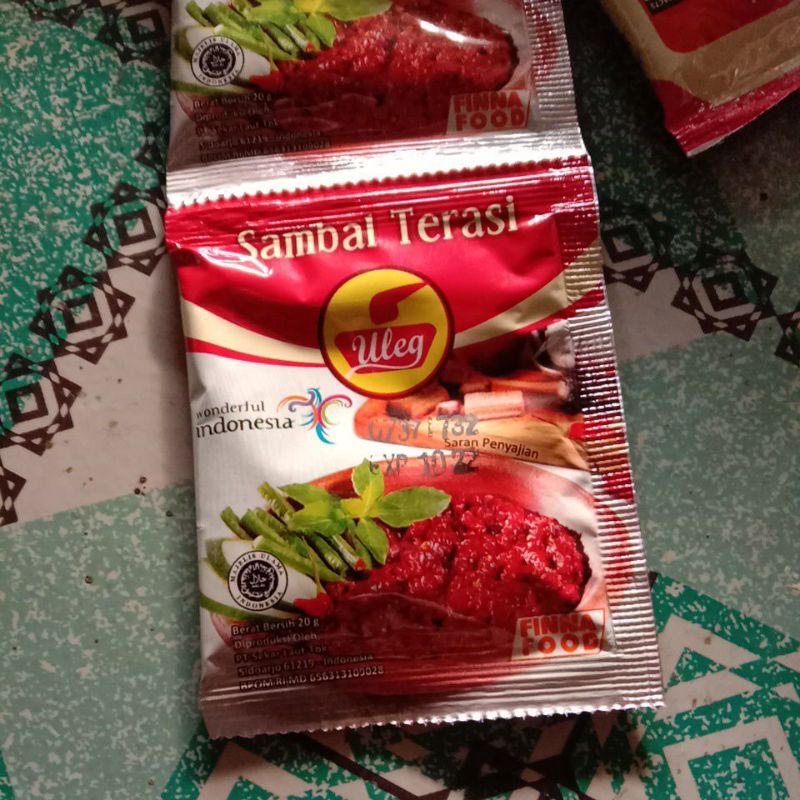 

sambal terasi uleg kemasan sachet 20gram siap pakai