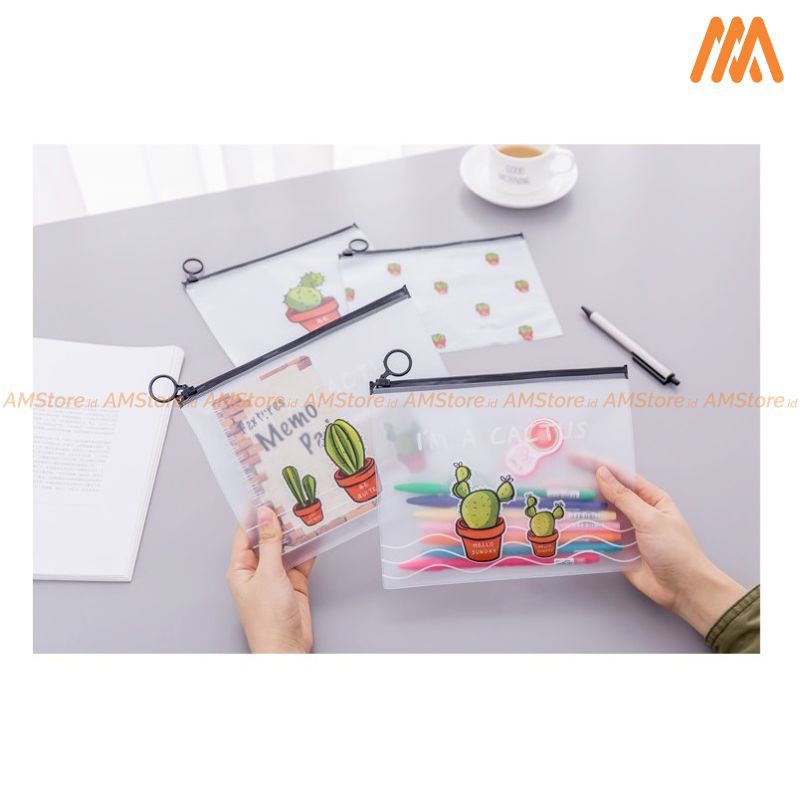 

AM - Korean Castus PVC Transparant Stationery A5 File Folder / Tempat Pensil / Tempat Kosmetik