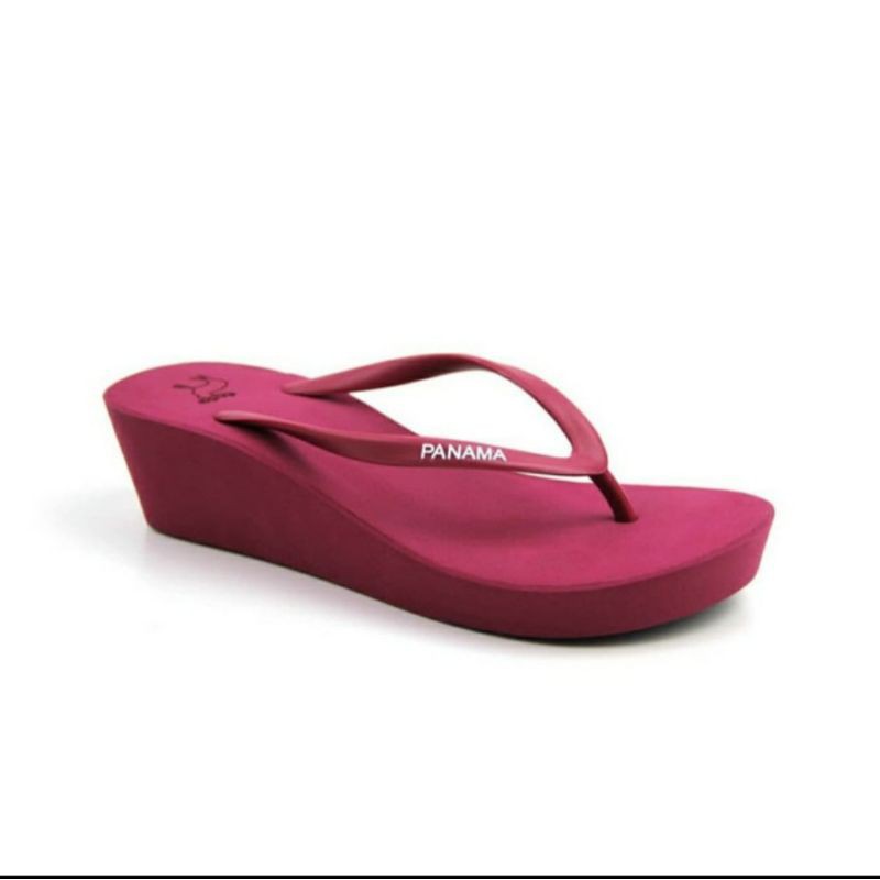 Sandal Panama Sandal Wedges Wanita Chloe Maroon