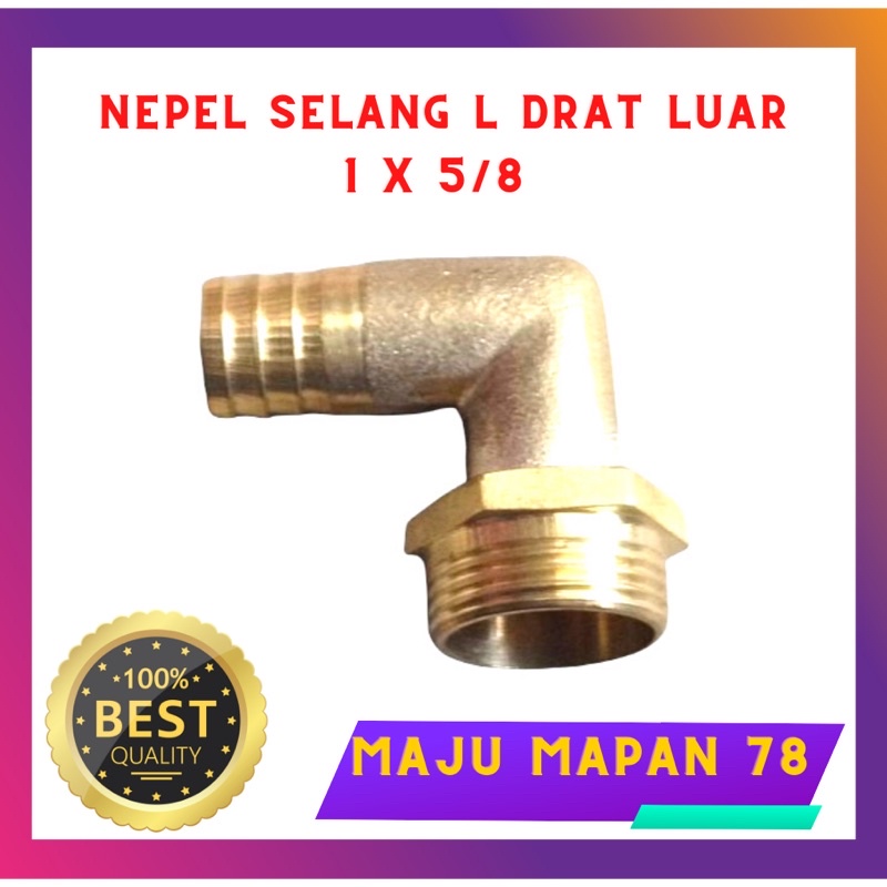NEPEL SELANG (L) DRAT LUAR KUNINGAN uk 1 x 5/8