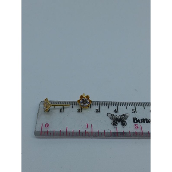 giwang bunga (asur) mp/ giwang perak asli silver 925 lapis emas/ giwang fashion wanita