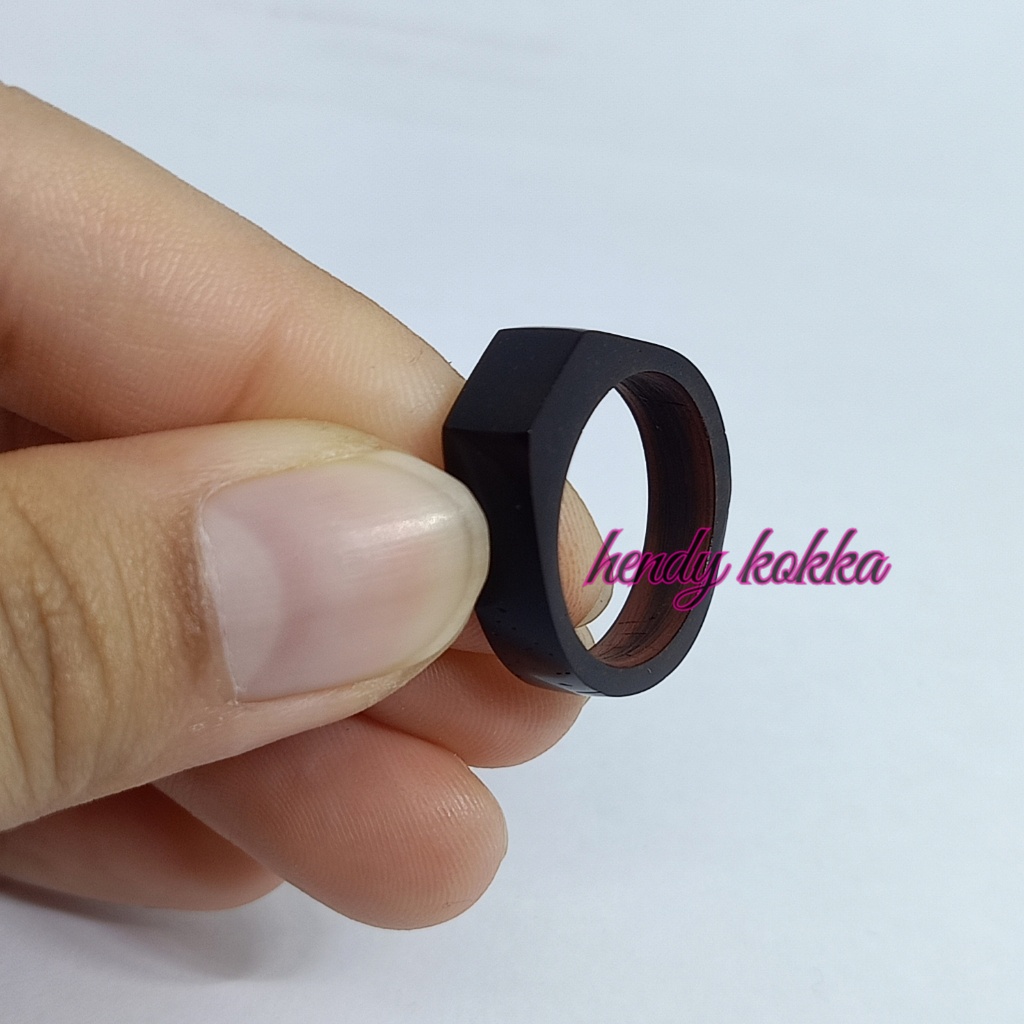 cincin kokka kaukah kaokah plat tipis hitam