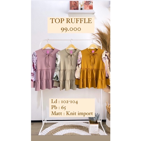 TOP RUFFLE KNIT IMPORT FREE ONGKIR