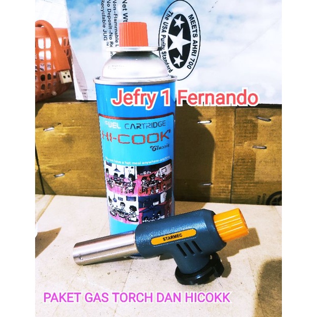 PAKET GAS TORCH + HI-COOK 230GRAM PORTABLE KEPALA LAS AUTO GAS KALENG