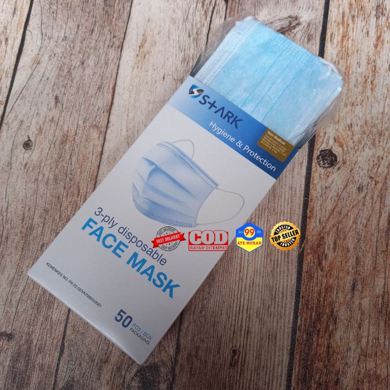 3-ply Masker cantol BIRU/face mask earloop/masker wajah/pelindung udara