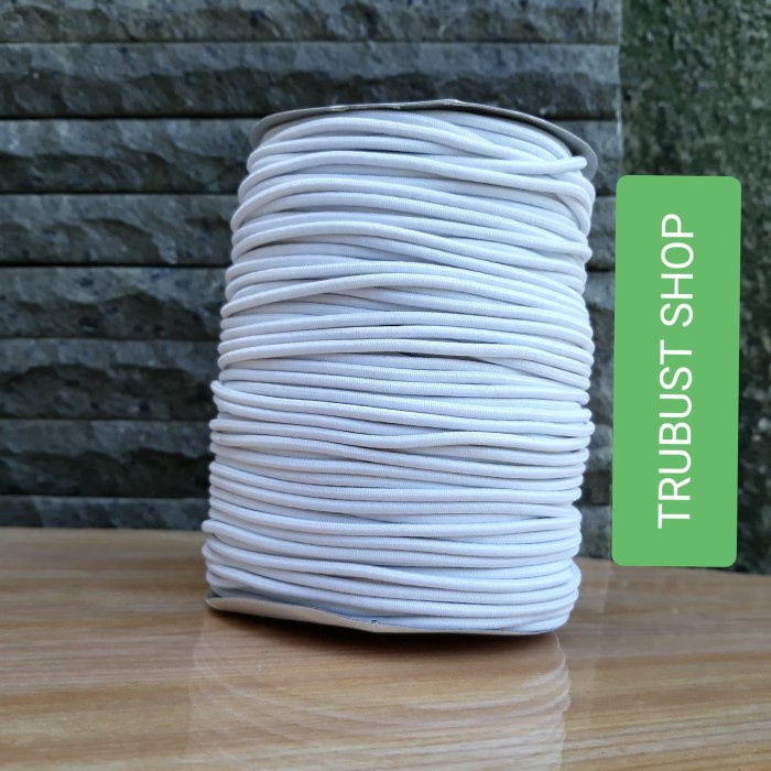 

47me0fc Tali Kur Tali Elastis Karet String Uk 3Mm Jual Per 1Rol Isi 90Meter - Hijau Tni Rf04R0F