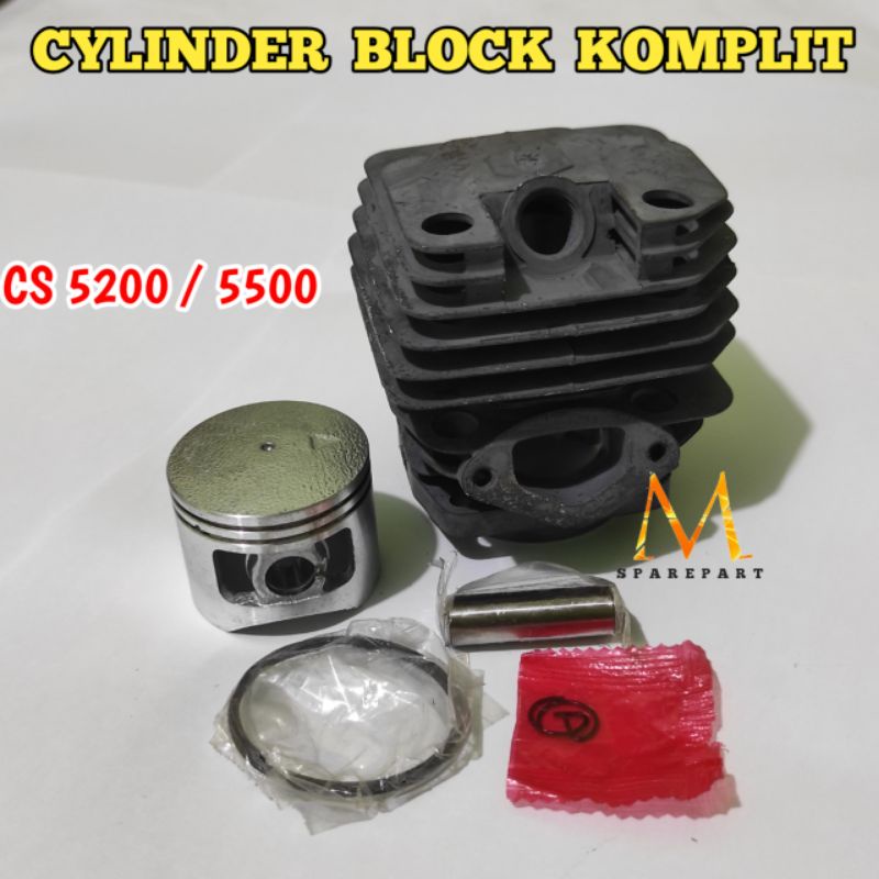 Cylinder Block Blok Komplit Mesin chainsaw Sinso Mini 5200 5500