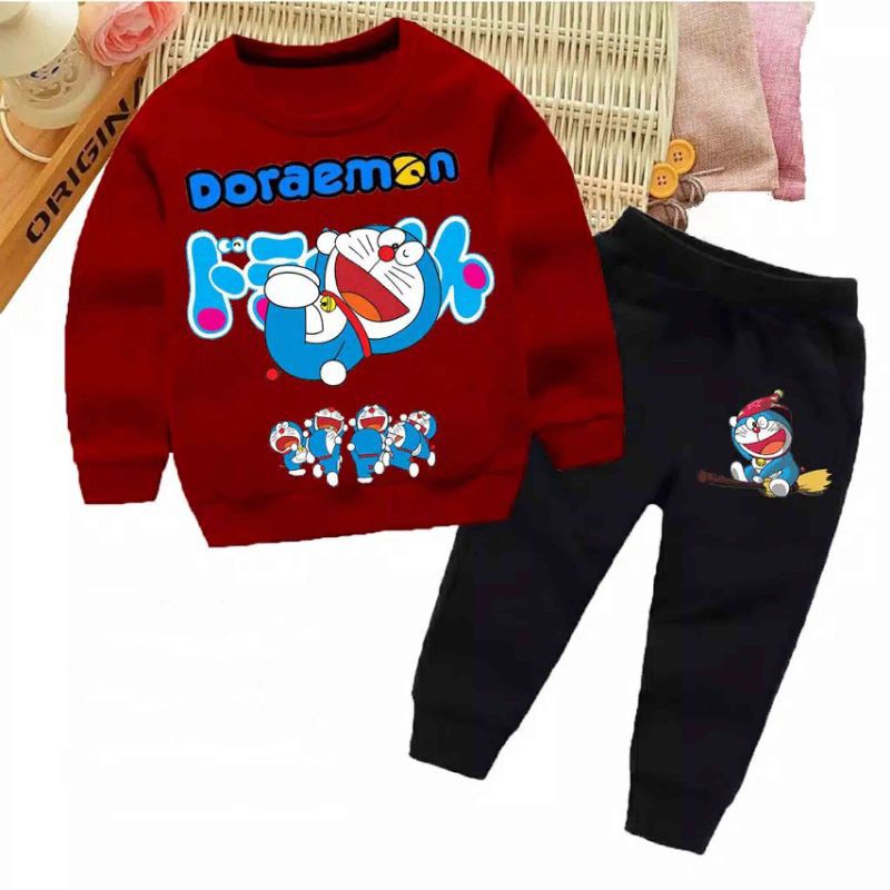 XOS - SETELAN DORAEMON (-+2-6 Tahun) / SETELAN ANAK-ANAK / FASHION ANAK / BEST SELLER / COD✅