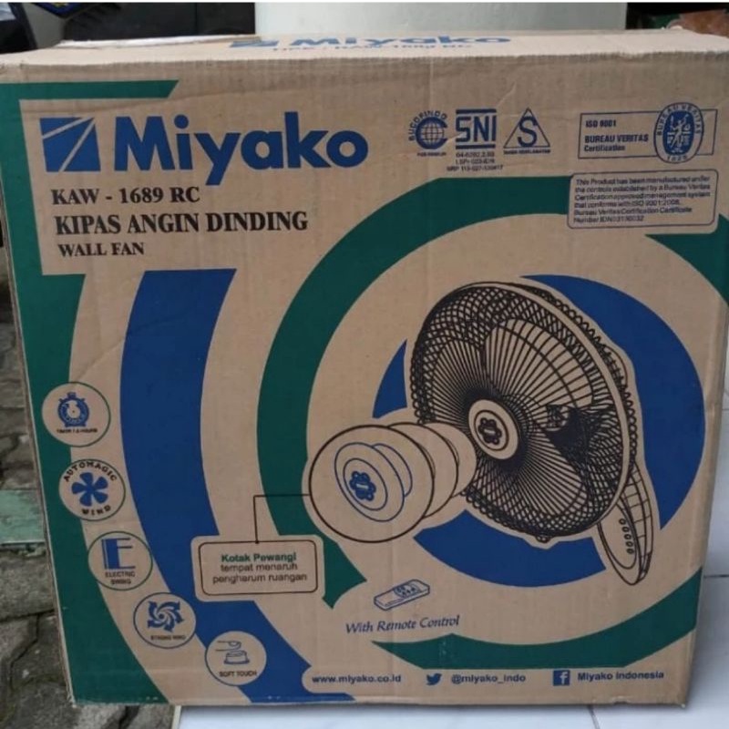 Wall fan 16&quot; miyako KAW 1689 RC REMOTE
