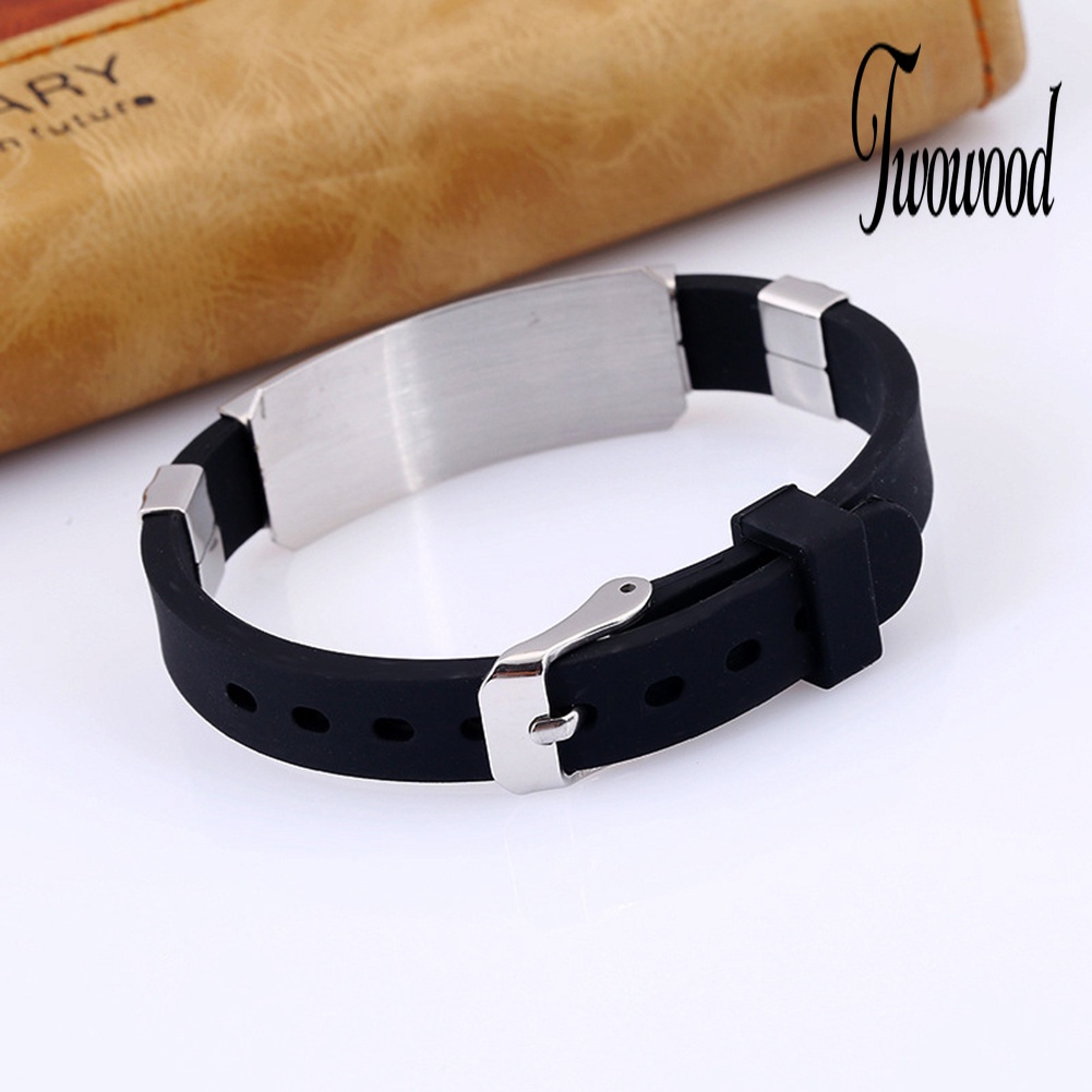 Gelang Bahan Stainless Steel Dan Silikon Untuk Pria