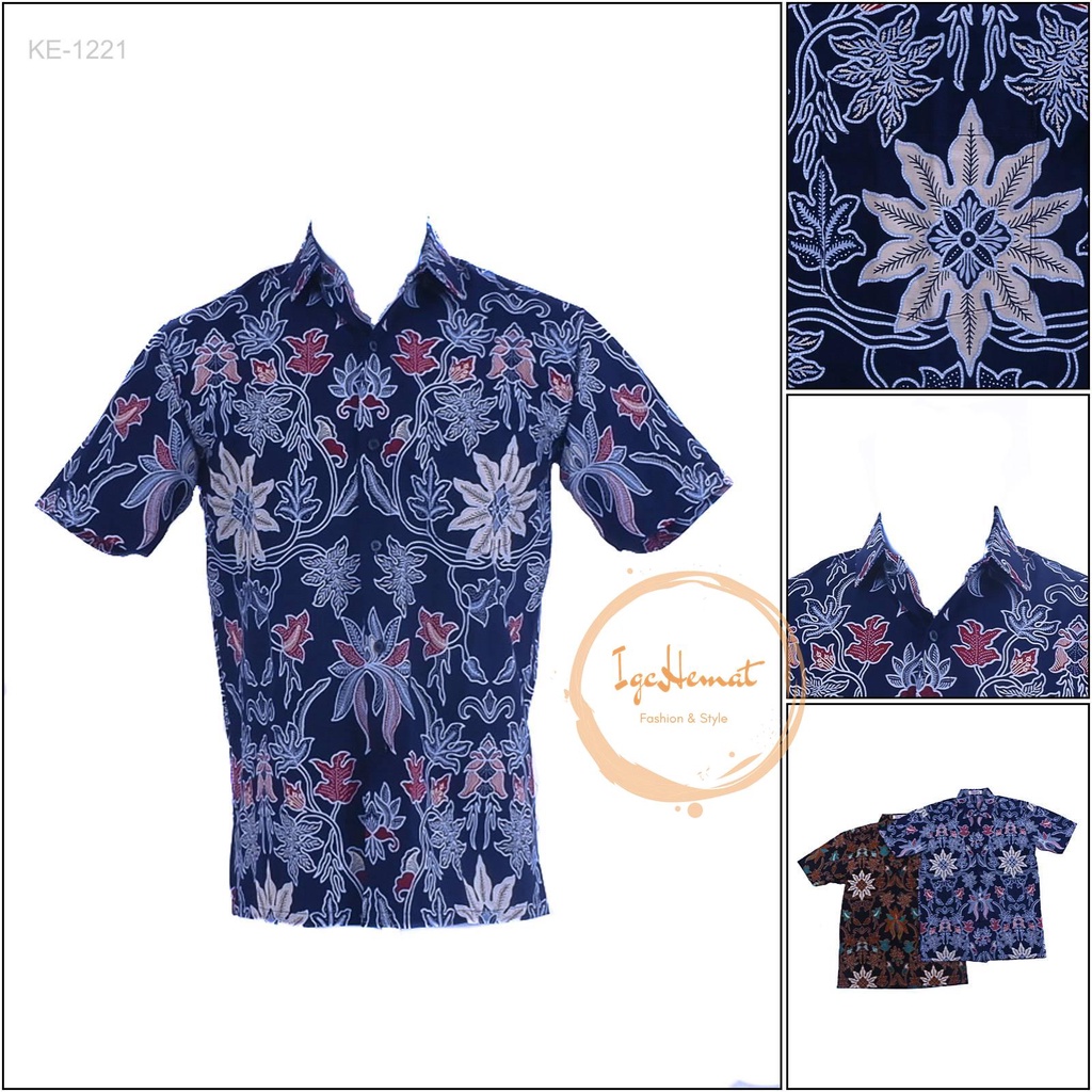 KEMEJA BATIK LAKI LAKI REGULAR LENGAN PENDEK FEVER M-XL[KE1221]