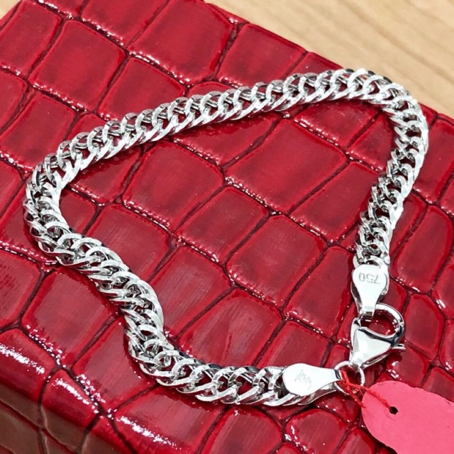 Gelang rantai hollow susun sirih mas putih