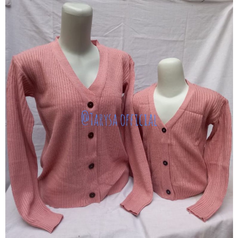 CARDIGAN CROP RAJUT CAUPLE // CARDI RAJUR BUNDA &amp; ANAK // CARDI RAJUT KANCING BATOK // CARDI COUPLE