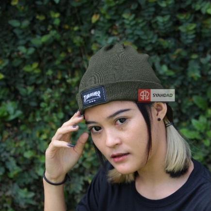 beanie hat bordir thrasher topi kupluk rajut pria wanita distro