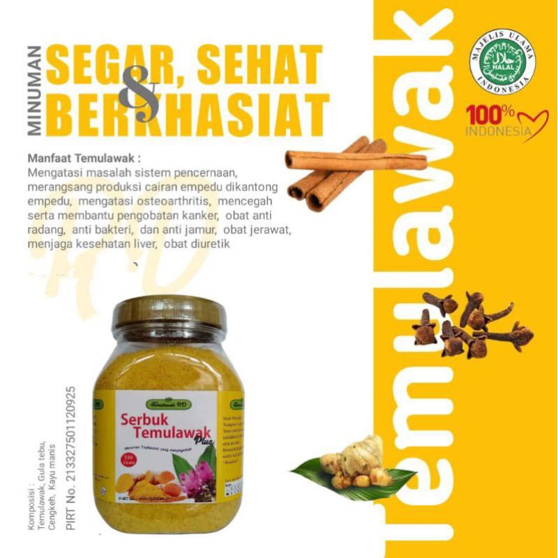 Serbuk Jahe Merah Instan 330 gram / Kunyit Putih / Temulawak  RD 330 gram