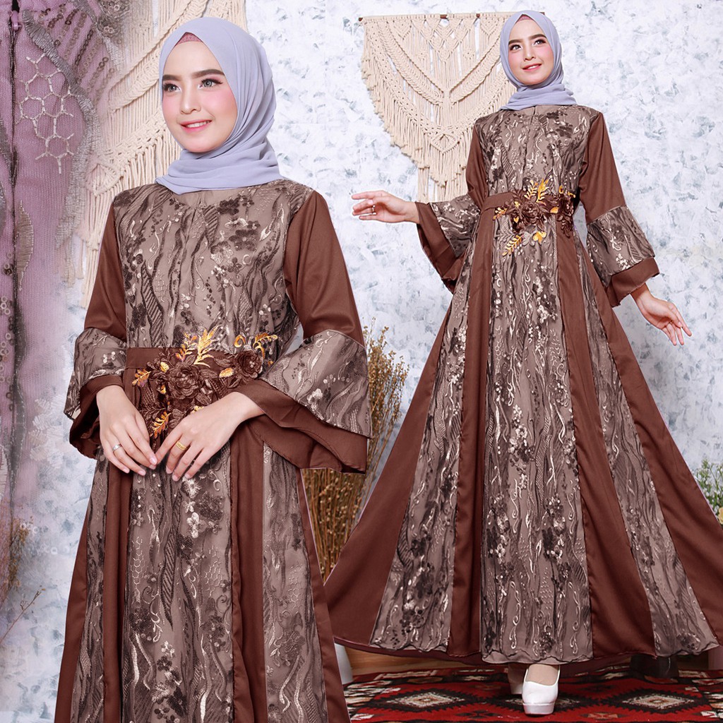 Gamis Johra/Baju Gamis Brukat Tile Dewasa Gamis Brukat Pesta Gamis Premium Fashion Muslim