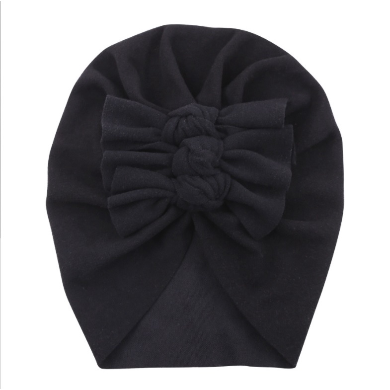 T-87 NEW Turban / topi anak bayi motif tiga pita kualitas premium-1.Hitam