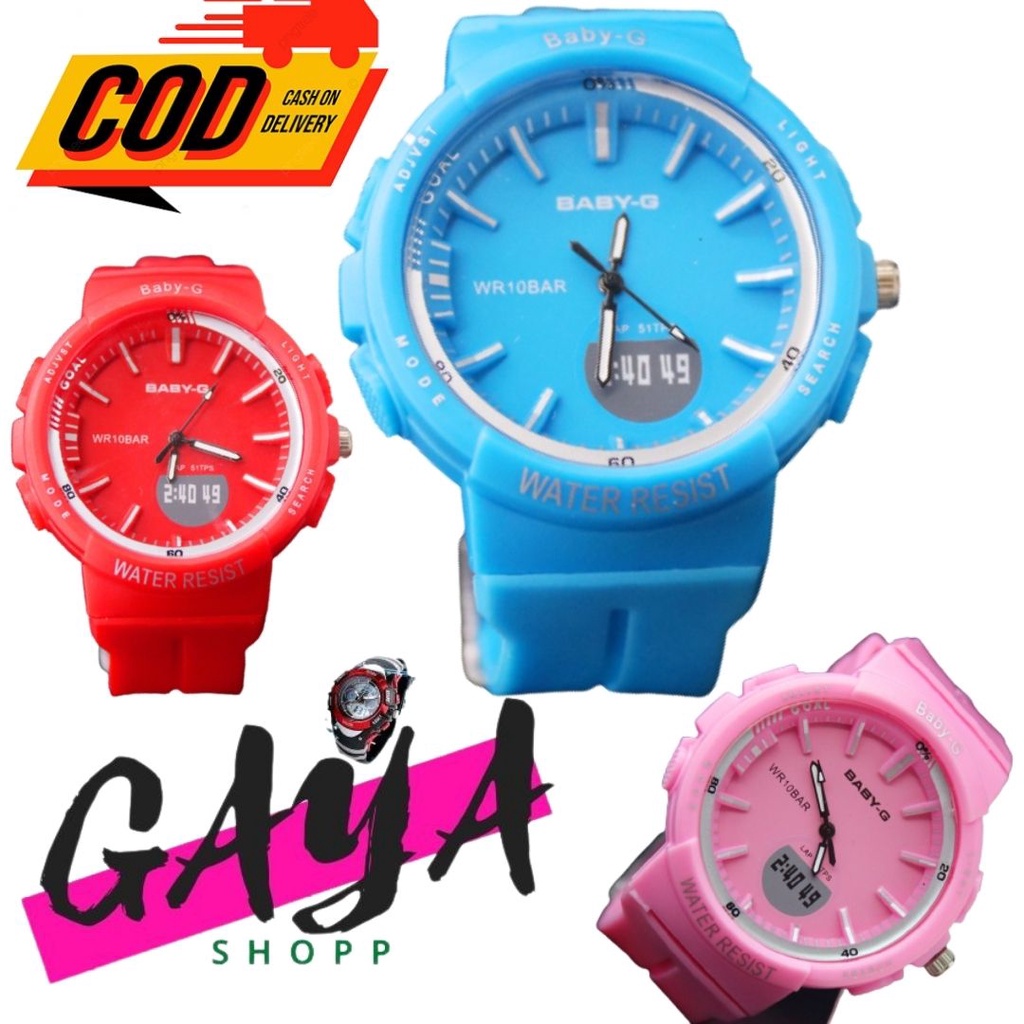 JAM TANGAN ANAK CEWEK BABY G  RUBER DIGITAL LED