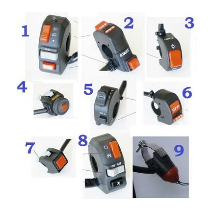 TOMBOL SAKLAR ON OFF STATER LAMPU KLAKSON ENGINE STOP ROZ