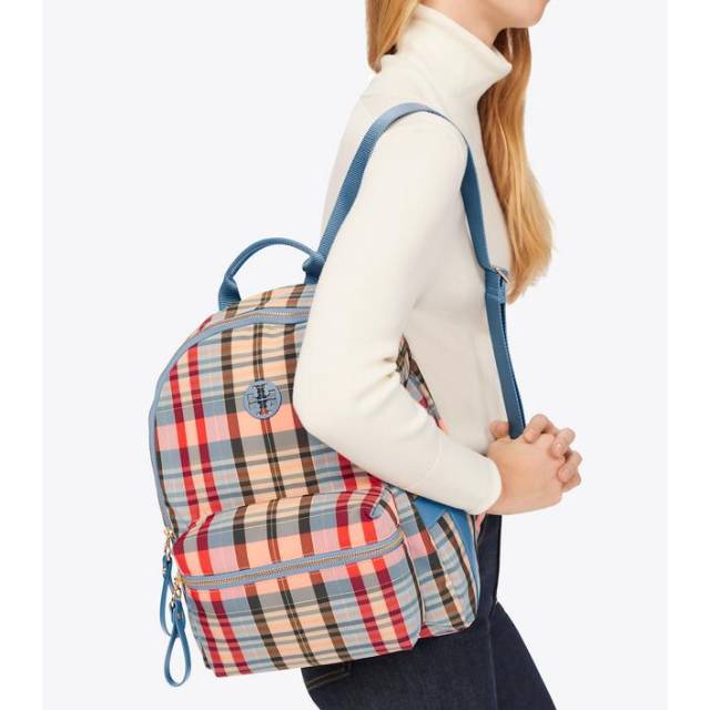 TORY BURCH multicolor Tilda Plaid Zip Backpack original authentic asli tas