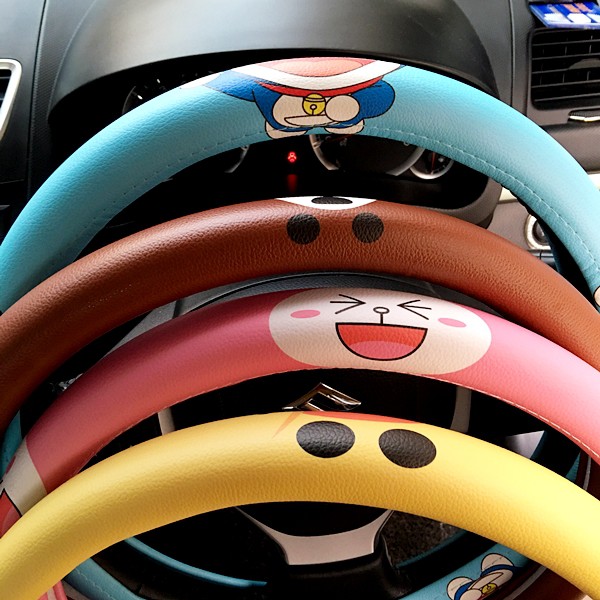 Sarung Cover Stir Setir Mobil Llne Doraemon Cutest Series Bahan Kulit