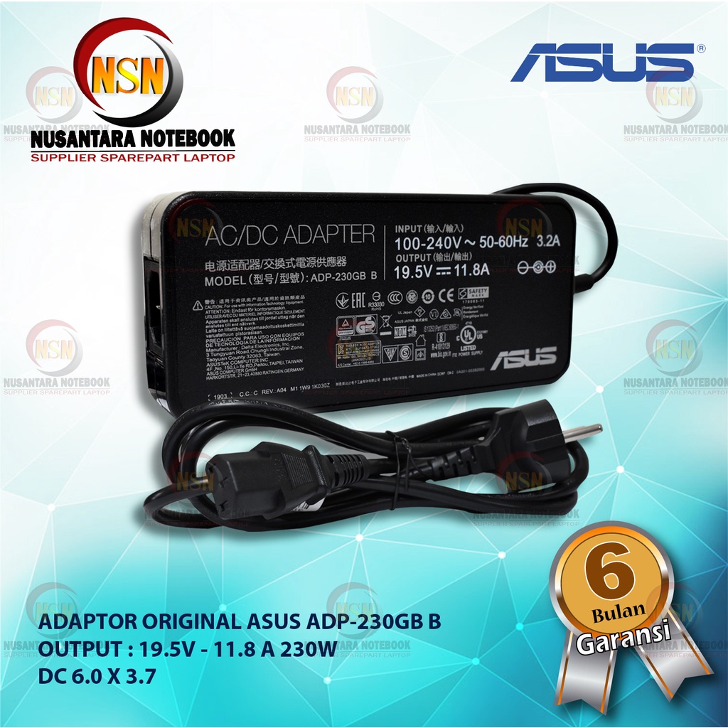 Adaptor Original Laptop Asus 19.5V 11.8A 230W DC 6.0 X 3.7mm ROG FLYBIRD