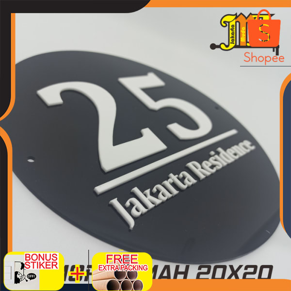 

Nomor rumah acrylic bulat 20cm - TIMBUL WARNA Elegan
