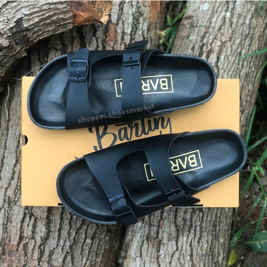 Sandal Slop Pria Casual Full Black Original Barlin