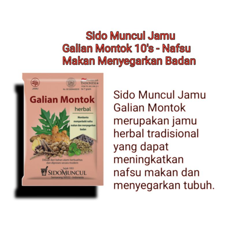 Sido Muncul Jamu Galian Montok 1's - Nafsu Makan Menyegarkan Badan