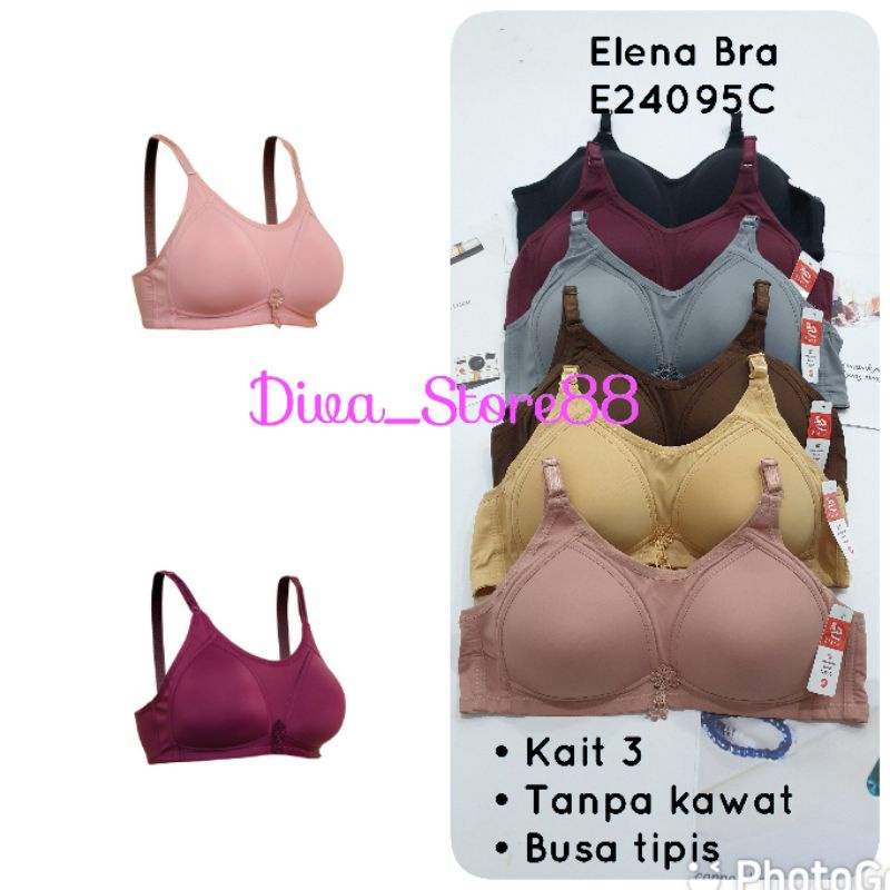 Bh Elena 24095C | Elena Bra 24095C Tanpa Kawat Busa Tipis Cup C Kait  3
