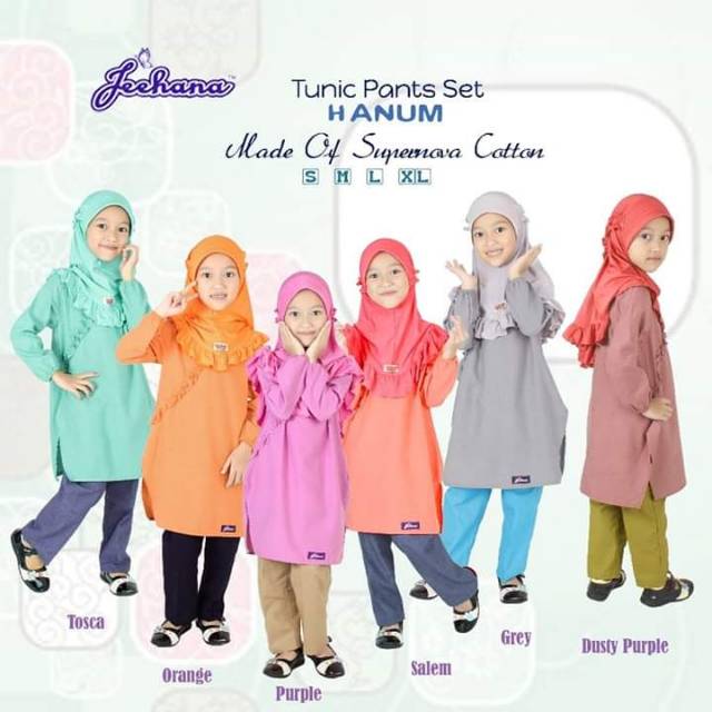 SETELAN MUSLIM ANAK/TUNIK HANUM PANTS SET BY JEEHANA