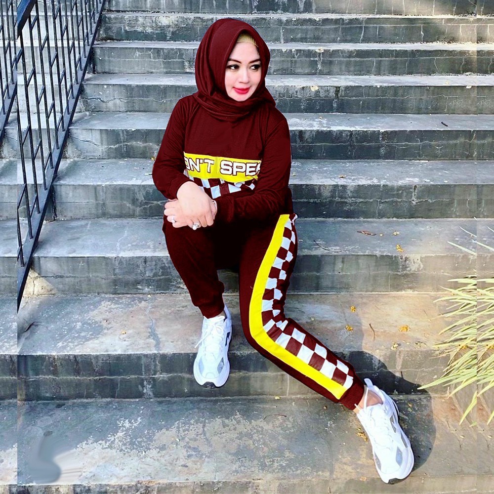 Baju Setelan Wanita Kekinian - One set Wanita - Setelan Tunik - Set Filanto - Lexoir-St Marlon Maroon