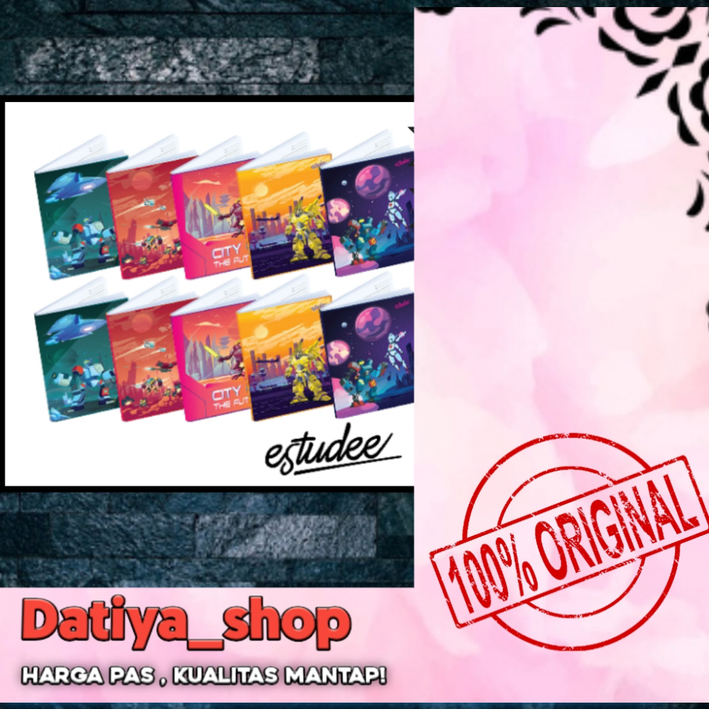 

Buku tulis estudee kwarto robot /pack 10pcs isi 58 lembar