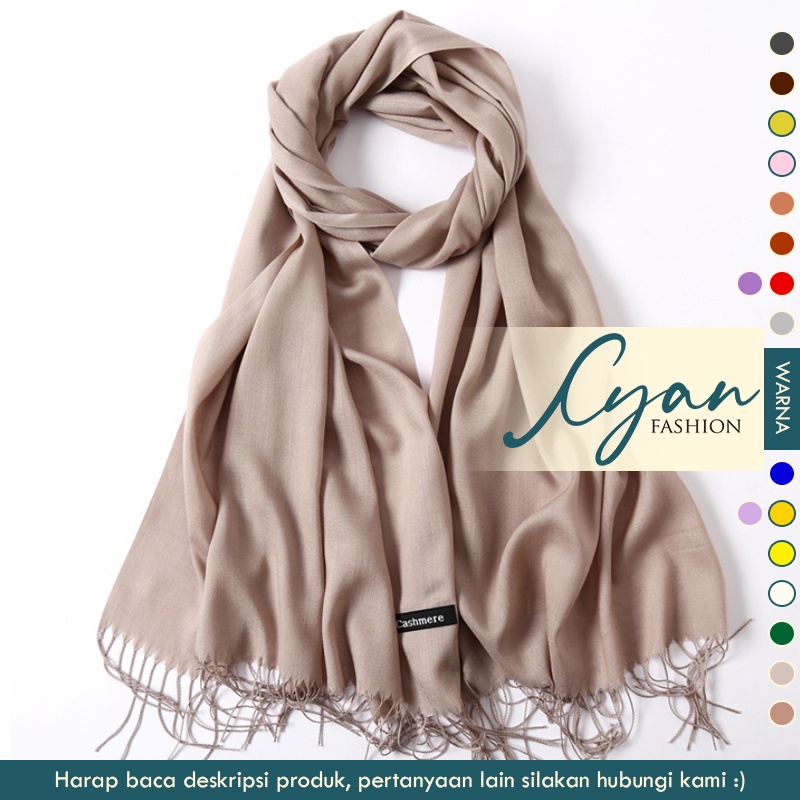 Syal &quot;Florine&quot; (1) Warna Polos, Syal TIPIS bisa untuk pashmina dan syal musim semi