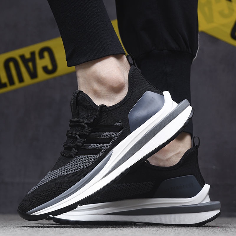 Toread Sepatu Sneakers Pria Sepatu Sekolah Sepatu Running Casual Sepatu Lari Gym Shoes Sports Hitam Abu KSD301