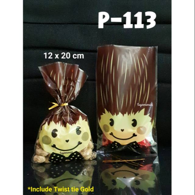 Plastik Ikat Cookies Kue Snack Fancy Packaging Kode P 113 & P 114 Uk 12x20 Cm 1pak Isi 20pcs