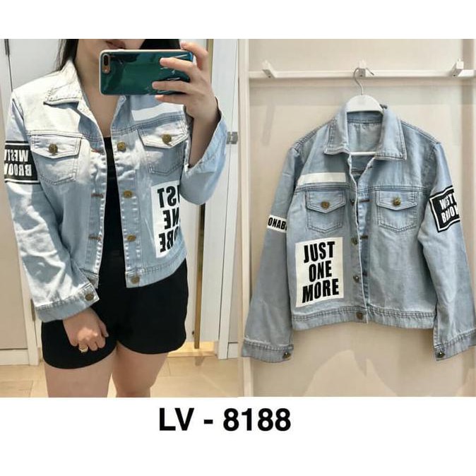 KUALITAS BAGUS JAKET JACKET JEANS BIRU WANITA CEWEK LV-8188 KUALITAS PREMIUM FREE ONGKIR..